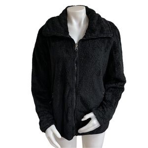 Weatherproof Black Fuzzy Fleece Zip Up Jacket XL